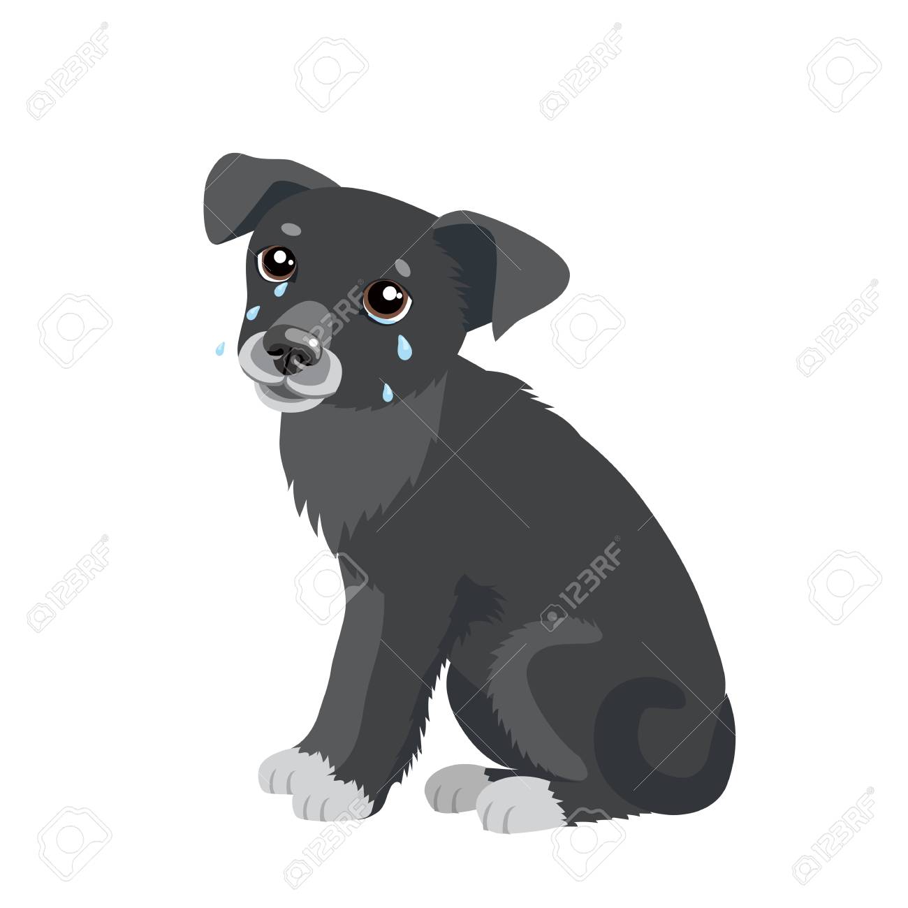 ライフルペーパー ドッグデイズ 犬のイラストの絵 （泣いている